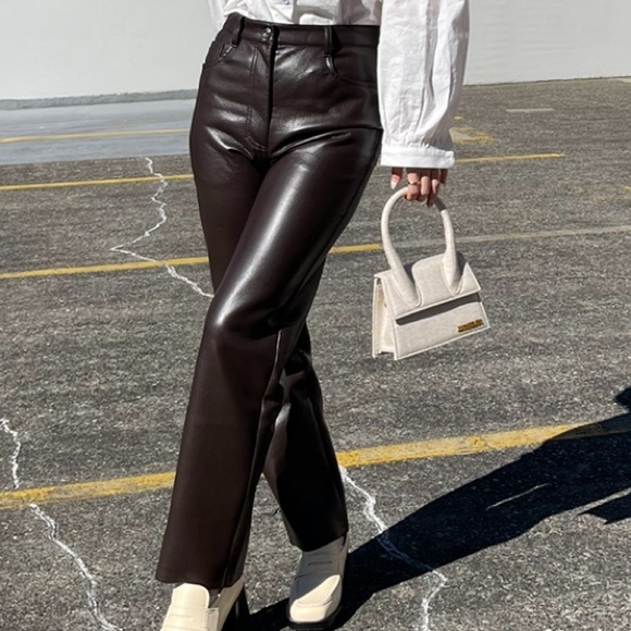 ARITZIA MELINA PANT Rich Mocha Brown - Picture 3 of 4